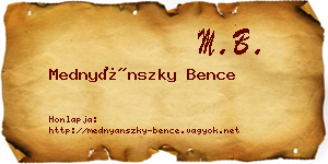 Mednyánszky Bence névjegykártya